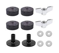 14 Pieces Φ4cm Cymbal Stand Felts for Drum Set with Wing Nuts Cymbal Replacement Gray φ3.8x2.6cm