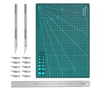 14 Pieces A4 Cutting Mat Set PVC Craft Mat Self Healing Cutting Mat Cutting Board Craft with Steel Rule Crafting mat for Self-Healing Craft Mat for Sewing, Fabric & Drawing Projects