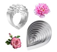 14 Pieces Cookie Cutter Drop Rose Petals Cookie Biscuit Plastic Flower Cookie Cutter Flowers Flower Cutters for Cake Bread Making