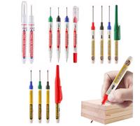 14 pieces deep hole marker, drill hole marker, 45 mm, 30 mm, 20 mm, marking pen, deep hole marker, extra long tip, marker pen for wood, plastic, cardboard, wall, construction site (5 colours)