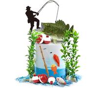 14 Pieces Fisherman Themed Decoration for Retirement Party Supplies Gone Fishing Cake Topper Fisherman Fish Cake Decoration for Catching the Big One Birthday Theme Party Supplies