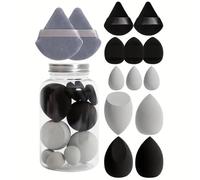 14 Pieces Makeup Sponge Set, Soft Makeup Sponges for Foundation Liquid Powders Sunscreen Creams, Beauty Blenders and Powder Puff Set with Storage Case, Wet/Dry Use Makeup Sponges Facial Makeup Tool