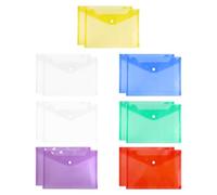 14 Pieces of Candy-Colored Folders, Waterproof Thickened File Bag, Simple Transparent Invoice Bag, Suitable for Home, Office, School.