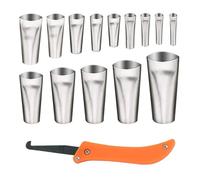 14 Pieces of Stainless Steel Glue Nozzles, Equipped with 1 Piece of Gap Cleaning Tool, Caulking Tool, Decoration Tool, Household Utility Tool, Portable Tool