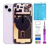 14 Plus Back Glass Replacement with Plate & Flex Cable and All Parts for iPhone 14plus Back Cover Glass (Purple, 6.7 Inch) + Waterproof Tape + Repair Tools (Purple)