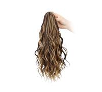 14" Ponytail Extension Long Multi Layered Fluffy Thick Wavy Curly Claw Clip Hair Extensions,Natural Soft Synthetic Hairpiece(4H27)