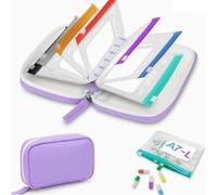 14 Pouch Waterproof Pill Organizer with Binder Pill Storage Bag with Color-Coded Individually Pouches