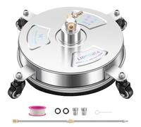 14" Pressure Washer Surface Cleaner with 4 Wheels - Stainless Steel Surface Cleaner for Pressure Washer Attachment for Concrete, Patio, Sidewalk, Deck and Driveways - PWS14