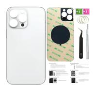 14 Pro Back Glass Replacement for iPhone 14 Pro Back Cover Glass (Silver, 6.1 Inch) with Pre-Installed Tape +Installation Instruction + Repair Tools (Silver)