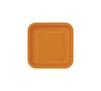 Solid Pumpkin Orange Square Paper Dinner Plates (22cm) 14 Count - Elegant, Disposable, Perfect for Parties & Events