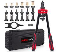 14" Rivet Nut Tool, Hand Rivet Nut Tool with 6 Metric & Inch Mandrels M6 M8 M10, 1/4-20, 5/16-18, 3/8-16, 60pcs Rivnuts and Blow Carry Case