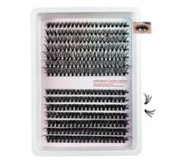 14 Rows Cluster Lashes Extensions DIY Kit with Tweezer - 30D 40D Individual Eyelashes for Natural Voluminous Look, D Curl Reusable False Lashes in 8mm to 16mm, Professional Quality Home Use Lash