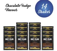 (14 Sachets, Chocolate Fudge) Diet Plus Whey Protein Shake 40g Meal Replacement