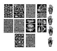 14 Sheet Body Art Stencils Kit for Hand and Body, Reusable Temporary Tattoo Stencils Templates with Floral, Animal and Letter Designs, DIY Fake Tattoo Kit for Women Girls