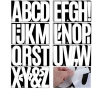 14 Sheets White Large Letter Stickers 6 Inch Self Adhesive Vinyl Alphabet Decals Big Letter Stickers for Wall Decor Classroom Bulletin Signs Waterproof Alphabet and Punctuation Symbols Stickers