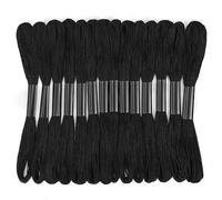 14 Skeins Black Embroidery Thread: Embroidery Floss 120 Yards Friendship Bracelet String Cross Stitch Cotton Yarn for DIY Bracelet Making