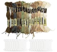 14 Skeins Brown Embroidery Threads - Sewing Thread Kit, Cotton Embroidery Floss in Brown Series