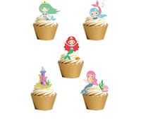 14 Stand Up Premium EDIBLE Wafer Paper Cute Mermaid Fairytale Under The Sea themed Cake Toppers Decorations by Top That