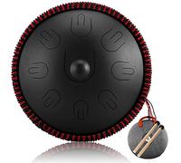 14" Steel Tongue Drum in D Minor, 9 Notes Handpan Drum, Percussion Instrument with Travel Bag, Rope and Mallets for Mind Healing Yoga