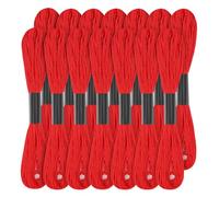 14 Strands Red Embroidery Thread Set, 120 Yards Embroidery Thread Cotton Knitting Yarn Cross Stitch Yarn Ideal for Friendship Bracelets and Embroidery Work