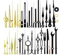 14 Styles Non Ticking Wall Clock Movements Mechanism, Clock Hands Made of Aluminum, Clock Hands Quartz Motor Kit Battery Operated DIY Clock Accessories for Repair Parts Replacement,Black,Gold