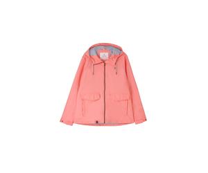 (14, Sugar Coral) LightHouse Women's Lucy Rubberised Showerproof Jacket - Ladies hip length Windproof Spring Summer Outdoor Coat with Hood