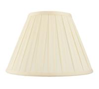 14” (inch) Tapered Drum Lamp Shade - Cream Box Pleated Fabric Cover - Traditional Classic Clean Boutique Design - Table/Floor Lamp Lights Bases Bulb Cover - Shade Reducer Supplied