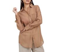 (14 UK, Beige) Brave Soul Womens/Ladies Collared Long-Sleeved Shirt