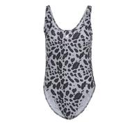 (14 UK, Black/Grey) Adidas Womens/Ladies Essentials Animal Print U-Back One Piece Swimsuit