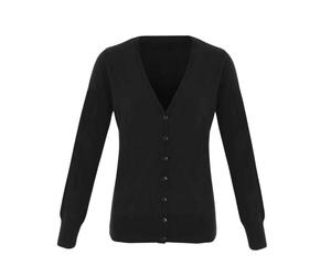 (14 UK, Black) Premier Womens/Ladies Essential Acrylic V Neck Cardigan