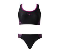 (14 UK, Black) Speedo Womens/Ladies Placement Racerback Two-Piece Swimsuit