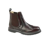 (14 UK, Burgundy) Grafters Mens Leather Chelsea Boots