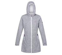 Regatta Womens Bloomfield Marl Longline Fleece Jacket - Heather/White - 14 UK - Heather/White - 100% Recycled Polyester