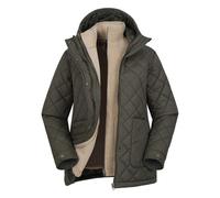 Mountain Warehouse Women's Nebraskan Borg 3 in 1 Padded Jacket - Khaki Green - Khaki Green - 14 UK