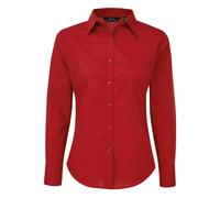 (14 UK, Red) Premier Womens/Ladies Long-Sleeved Shirt