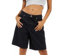 (14 UK, Washed Black) Brave Soul Womens/Ladies Denim Wide Leg Shorts