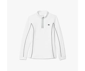 (14 UK, White/Green) Lacoste Womens/Ladies Layered Slim Tennis Sweatshirt