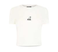 (14 UK, White) Kangol Womens/Ladies Graphic Print Cropped Fitted T-Shirt