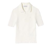 (14 UK, White) Lacoste Womens/Ladies Rib Knit Quarter Zip Polo Shirt