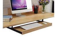 14" Under Desk Sliding Keyboard Tray with Smooth Glides Adjustable for Gaming Home & Office Use (Walnut 54cm x 27cm) Maximize Space & Comfort