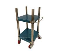 14"W Stainless Steel Commercial Rice Warmer Stand with Undershelf (Wheels with 2 Locks and Handle on Uppershelf)