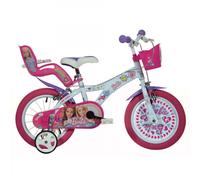 (14" Wheel) Dino Barbie Pink Kids Girls Bike with Basket