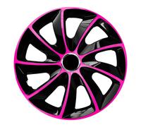 14" Wheel Trims Covers Hubcaps Universal Car 4 PCS ABS Set Pink & Black Durable