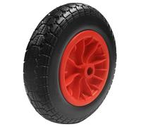 14" Wheelbarrow Wheel PU Puncture Proof Solid 3.50-8 Wheel, Replacement Tyre for Wheelbarrow, Wheelbarrow Wheels Tyre for Garden Trolley Barrow Go Cart - Red