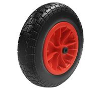 14" Wheelbarrow Wheel PU Puncture Proof Solid 3.50-8 Wheel, Replacement Tyre for Wheelbarrow, Wheelbarrow Wheels Tyre for Garden Trolley Barrow Go Cart 13mm Bore - Red