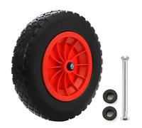 14" Wheelbarrow Wheel PU Puncture Proof Solid 3.50-8 Wheel Solid Tyre Rim Wheels Tyre Heavy Duty Replacement Tire for Garden Trolley Barrow Go Cart
