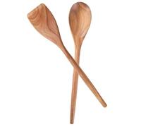 14"Wooden Spoons Wood Spatula for Cooking 2pcs,Solid Acacia Wood Spoons Kitchen Utensils,Smooth Finish,Comfortable Handle Wood Scoop,Heat Resistant Nonstick Cookware Server Spoon,Stirring Food