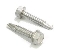 #14 X 1'' Stainless Hex Washer Head Self Drilling Screws, (50 pc) 410 Stainless Steel Self Tapping Choose Size and Qty