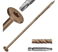#14 x 10 Inch Wood Structural Lag Screws 50Pcs Star Drive Decking Wood Screws, Rust Resistant Timber Screws for Timber/Log/Landscaping (Brown)