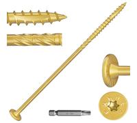 #14 x 10 Inch Wood Structural Lag Screws 54Pcs Star Drive Decking Wood Screws, Rust Resistant Timber Screws for Timber/Log/Landscaping (Yellow)